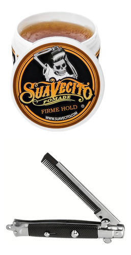 Suavecito Pomada Firme Strong Hold 4oz + Peine Tipo Navaja