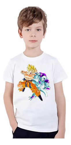 Playera Unisex Niños Dragon Ball 10 Goku Vs Freezer