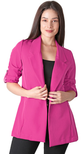 Saco Formal Blazer Mujer Rosa Stfashion 79304633