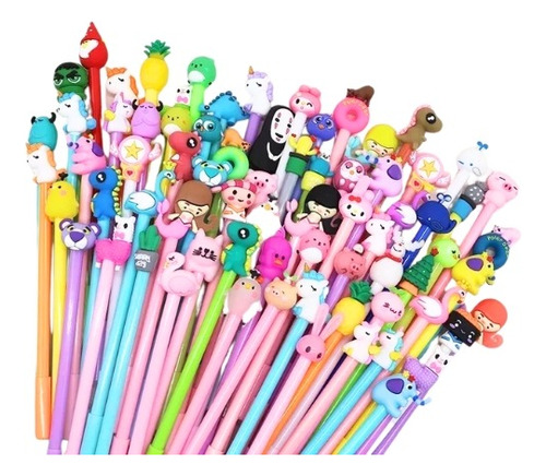 Plumas Kawaii Surtidas Plumas Kawaii Mayoreo Aleatorios 20pz