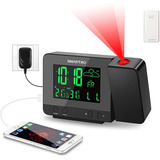 Reloj Despertador Smartro Con Proyector Digital Y Puerto Usb