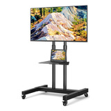 Tv Stand On Wheels For 32-70, 75 Inch Flat Screen/curved Tvs