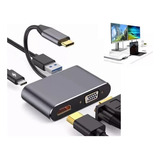 Adaptador Usb C-hub Hdmi Pc Hd Puerto De Expansión 4 En 1