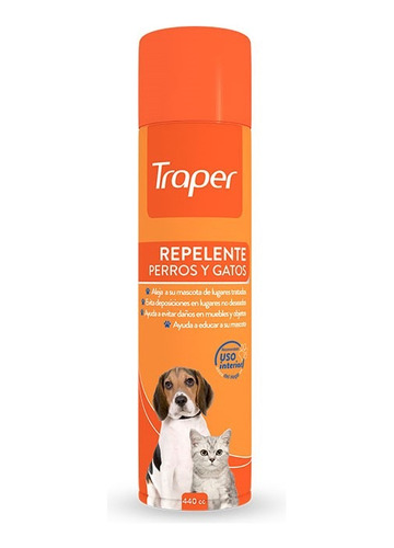 Traper Repelente Spray Para Perros Y Gatos 440 Ml