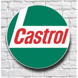 Placa Redonda Mdf Castrol Logo Moderna Decoração Garagem