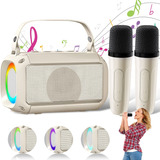 Bocina Bluetooth De Karaoke Con Dos Micrófonos Inalámbricos