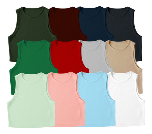 Kit Top Cómodo Outfit Dama Varios Colores Elástico Cárdigan