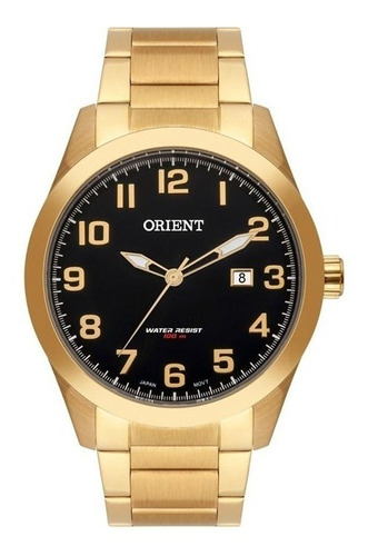 Relógio Dourado Orient Masculino Com Números Mgss1180 P2kx