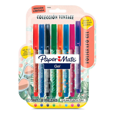 Paper Mate Plumas De Colores C/8 Pzas Vintage