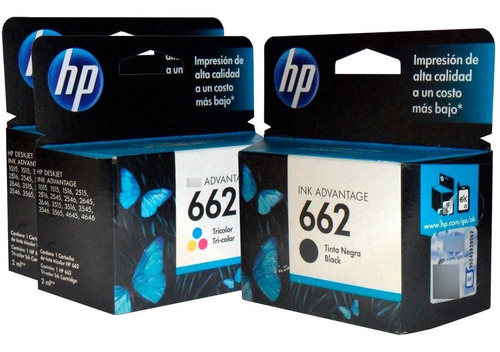 Combo 3 Cartucho Tinta Hp 662 1negro Cz103al 2color Cz104al