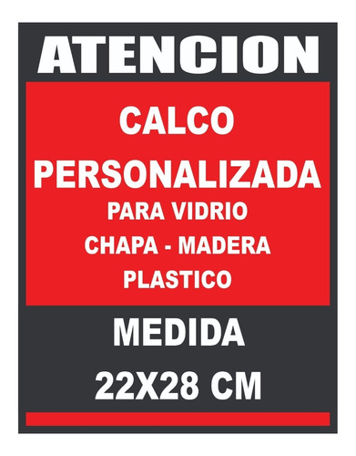 Calco Adhesivo Personalizado Diseño Logo 22x28 Vinilo