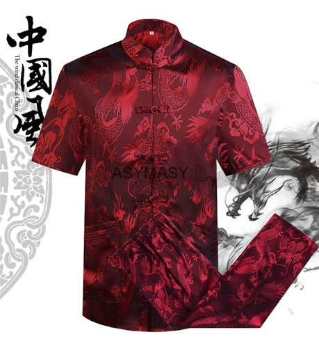 Camisa Tang Traditiona Masculina Tang Suit Sets De Manga Com
