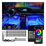 Barra De Luz Tiras 48 Luces Fluido Rgb Interior Para Carro 