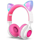 Auriculares Bluetooth Con Orejas De Gato Con Luces Led.