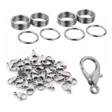 Kit Fecho Lagosta + Argola Metal Para Pulseira E Colar 5mm