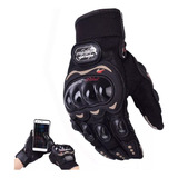 Guantes Pro Biker Protecciones Nudillos Atv Cross Tactiles Color Negro Talle M