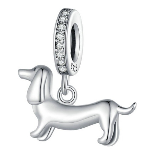 Charm Dije Perro Salchicha Dachshund Fabricado En Plata 925