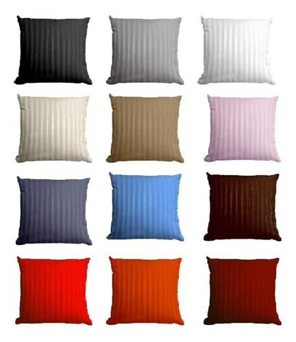 Cojines En Tela Stripe Satin 45x45 Cms Ya Rellenos 2 Pz 