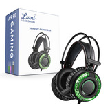 Fone De Ouvido Lumi Headset Over-ear Gamer Com Fio Led Rainbow Pc Xbox Playstation