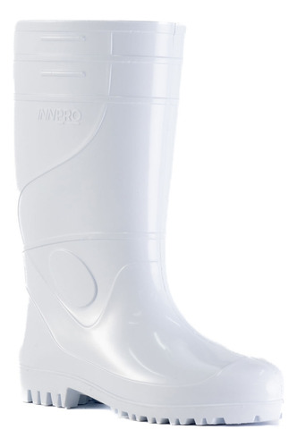 Bota Pvc Forrada Cano Extra Longo Branco Ca 36026