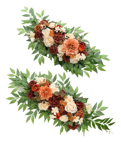 2 Piezas De Corona Colgante Floral Artificial Para La Pared
