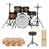 Bateria Acústica Rmv Cross Bumbo 20'' Ferragens Pratos Banco