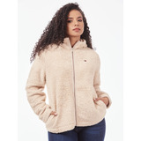 Chaqueta Hoodie Sherpa Con Cierre Beige Tommy Hilfiger