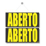 Placa Aberto/aberto Letra Grande 30x15 Pvc