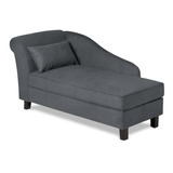 Reposet Chaise Lounge Elora Suede Gris Sofa Salas Muebles