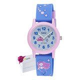 Reloj Niña Q&q Sirena Rosa Original Números Lindo Regalo   