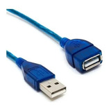 Cable Extensión Usb 2.0 Hembra Macho 1.5mt Con Filtro Azul