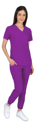 Uniforme Quirugico Jogger Antifluidos Dama Violeta