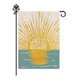 Hello Sunshine - Bandera De Jardn De Doble Cara Vertical Par