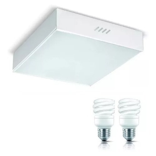 Plafon Aplique Baño Cocina Techo Incluye 2 Lampara 30w Blanc