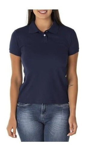 Kit 10 Camiseta Femenina Polo Lisa 50% Poliéster 50% Algodão