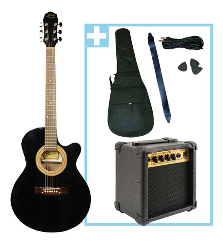 Combo Guitarra Electroacustica Gracia 300eq + Ampli 10w Cuot