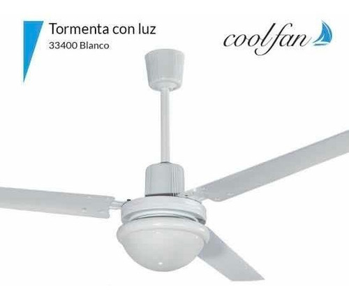 Ventilador De Techo Tormenta Blanco 1 Luz 3 Aspas 5633400