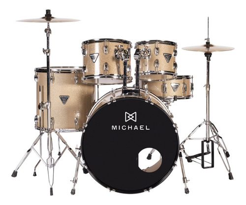 Bateria Michael Dmt222 Bumbo 22 Gold Bright Completa