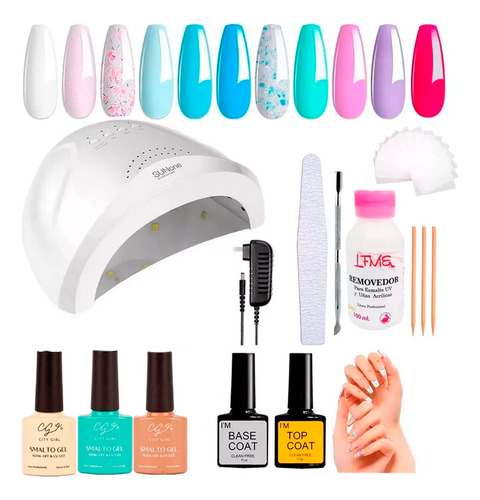 Kit Inicial Manicura Semipermanente Uñas Gel Cabina Uv Led