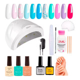 Kit Inicial Manicura Semipermanente Uñas Gel Cabina Uv Led