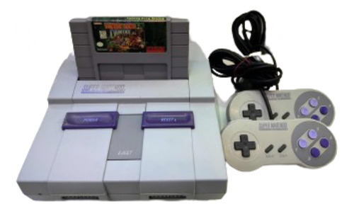 Consola Super Nintendo Con 2 Controles Y Donkey Kong Country