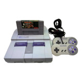 Consola Super Nintendo Con 2 Controles Y Donkey Kong Country