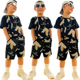 Conjunto Kvani Infantil Masculino Estiloso Camiseta Bermuda