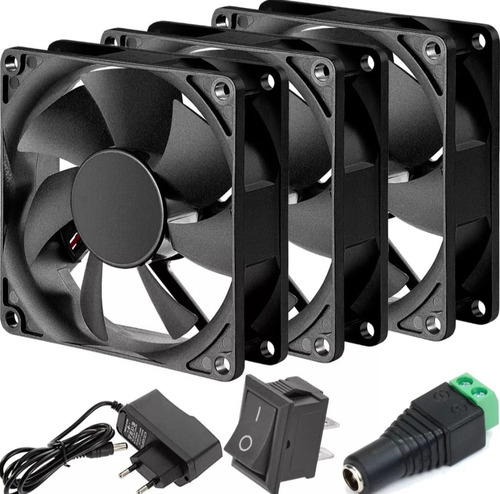 Kit Micro Ventilador Cooler Resfriamento Aparelhos Rack 