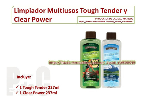 Limpiador Biodegradable Multiusos Tough Tender Y Clear Power