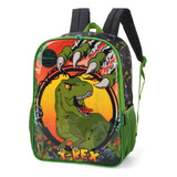 Mochila De Costas Dinossauro Escolar Infantil Bolso Laterais