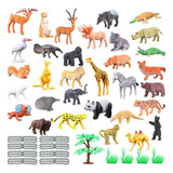 Set Animales Salvajes Safari Figura Juguete Selva 52pcs