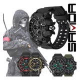 Relógio Masculino Militar Shock Tatico Original Esportes Led Cor Da Correia Preto Cor Do Bisel Preto