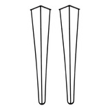 2 Hairpin 60cm 1/4 Triplo Industrial Preto Metal Leg M1