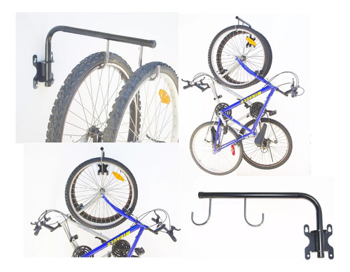 Gancho Soporte Pared Rebatible 2 Bicicletas, Arte Industrial